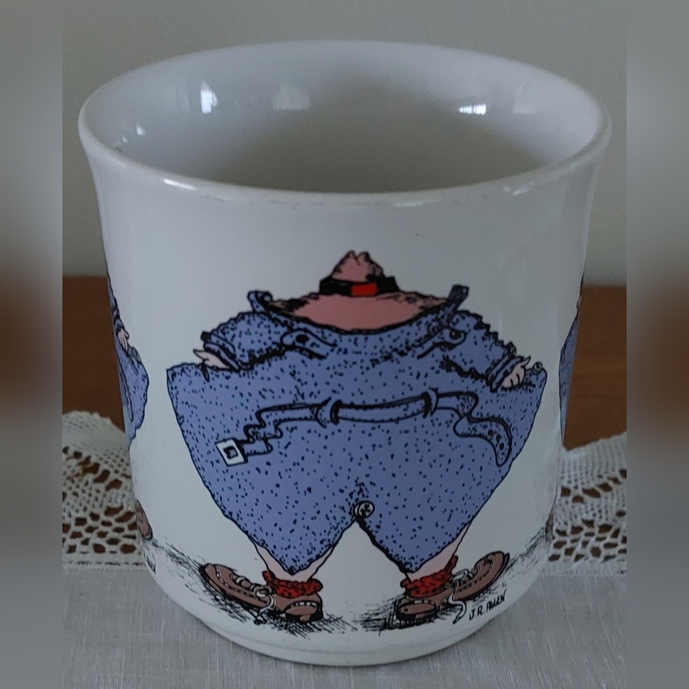 Vintage  Ceramic Mug Flasher In Trench Coat Recycled Paper Products Japan